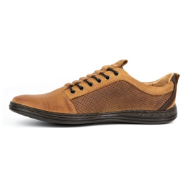 Polbut Zapatos casual hombre piel 2121p rojo marrón 2