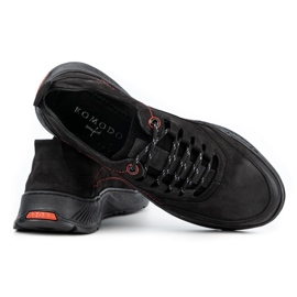 KOMODO Zapatos de hombre en piel Sport 922K nubuck negro 5