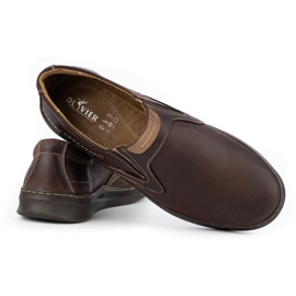 Olivier Slip-on casual de hombre en piel 284GT marron marrón 4