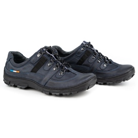 Olivier Zapatos trekking hombre piel 213GT azul marino 3