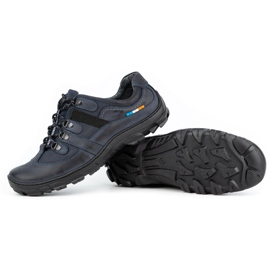 Olivier Zapatos trekking hombre piel 213GT azul marino 4