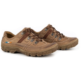Olivier Zapatos trekking hombre piel 213GT marrón beige 3
