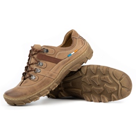 Olivier Zapatos trekking hombre piel 213GT marrón beige 4