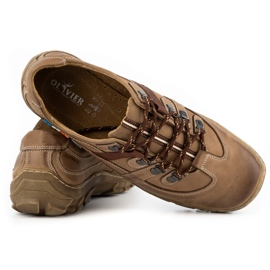 Olivier Zapatos trekking hombre piel 213GT marrón beige 5