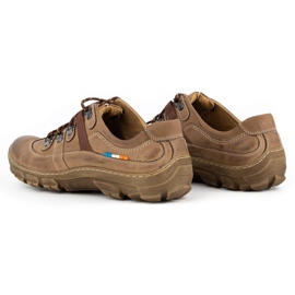 Olivier Zapatos trekking hombre piel 213GT marrón beige 6