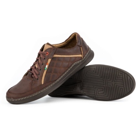 Olivier Zapatos casual de hombre en piel 297GT marrón 3