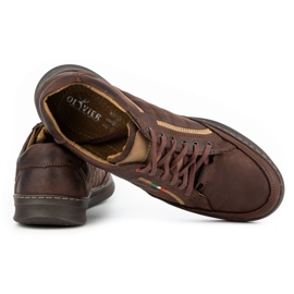 Olivier Zapatos casual de hombre en piel 297GT marrón 4