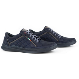 Olivier Zapatos casual hombre piel 297GT azul marino 2