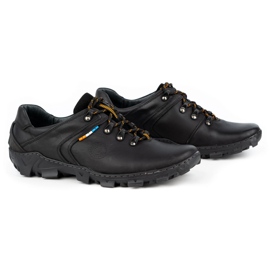 Olivier Zapatos trekking hombre piel 214GT negro 2