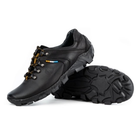 Olivier Zapatos trekking hombre piel 214GT negro 3