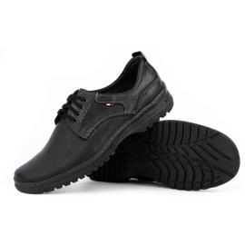 Olivier Zapatos casuales de cuero para hombres 221GT negros 3