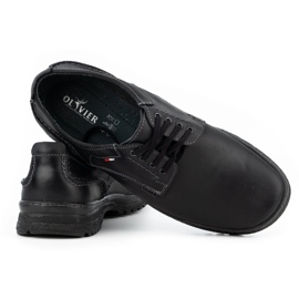 Olivier Zapatos casuales de cuero para hombres 221GT negros 4