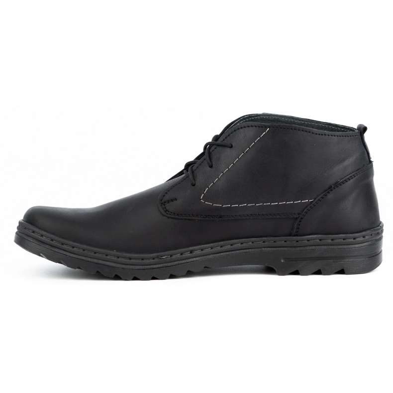 Olivier Zapatos casuales de cuero para hombres 234GT negros 1