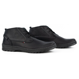 Olivier Zapatos casuales de cuero para hombres 234GT negros 2