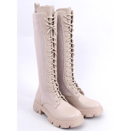 Botas de montar con parte superior flexible Keyshia Beige 2