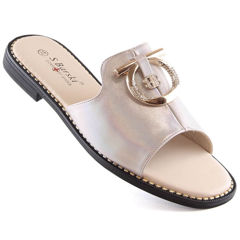 Pantuflas mujer planas cómodas beige S.Barski Kv 2775-32 1 Pantuflas mujer planas cómodas beige S.Barski Kv 2775-32 1