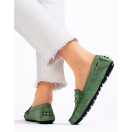 Mocasines mujer Shelovet ante verde 3