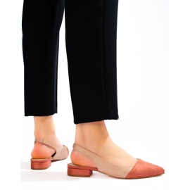 Zapatos de tacón abierto de mujer Shelovet beige 1