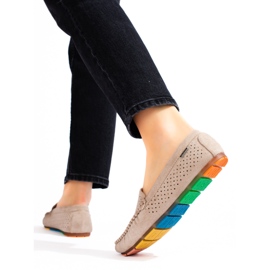 Mocasines sin cordones en ante beige de Shelovet 3