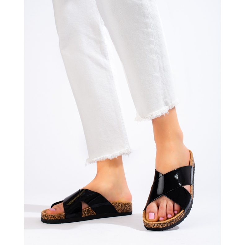 W. Potocki Sandalias mujer corcho negro Shelovet 1