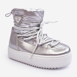 Botas De Nieve Con Aislamiento Para Niños Plata Colina 6