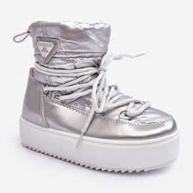 Botas De Nieve Con Aislamiento Para Niños Plata Colina 1