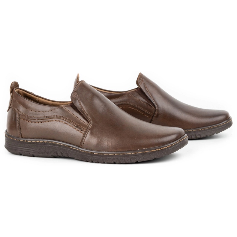 Olivier Zapatos mocasín hombre piel 727MP marrón 2