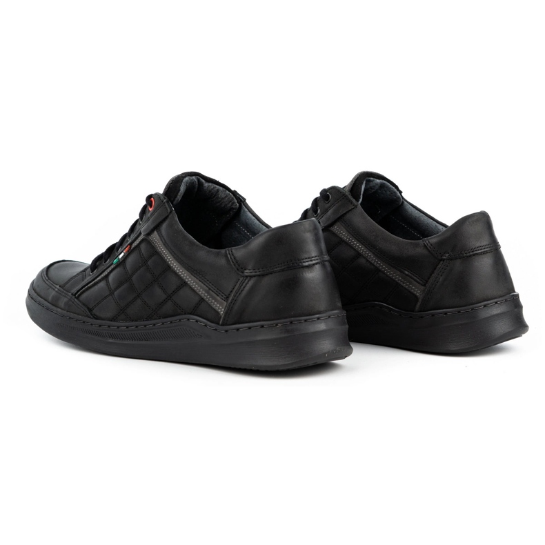 Olivier Zapatos casuales de cuero para hombres 297GT negros 4