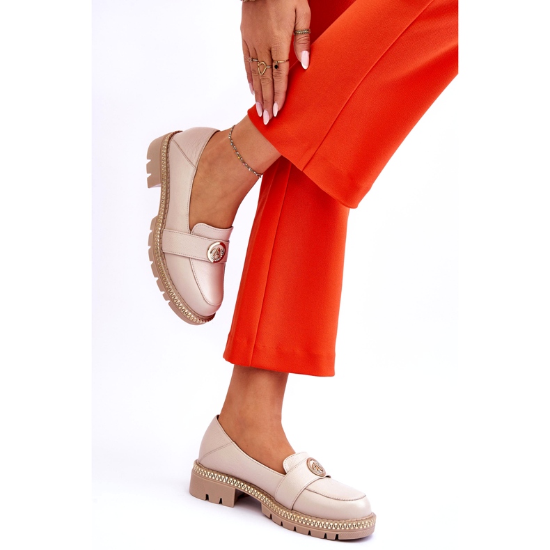 FILIPCZYK Mocasines Elegantes de Piel Beige Claro con Adornos 2 FILIPCZYK Mocasines Elegantes de Piel Beige Claro con Adornos 2