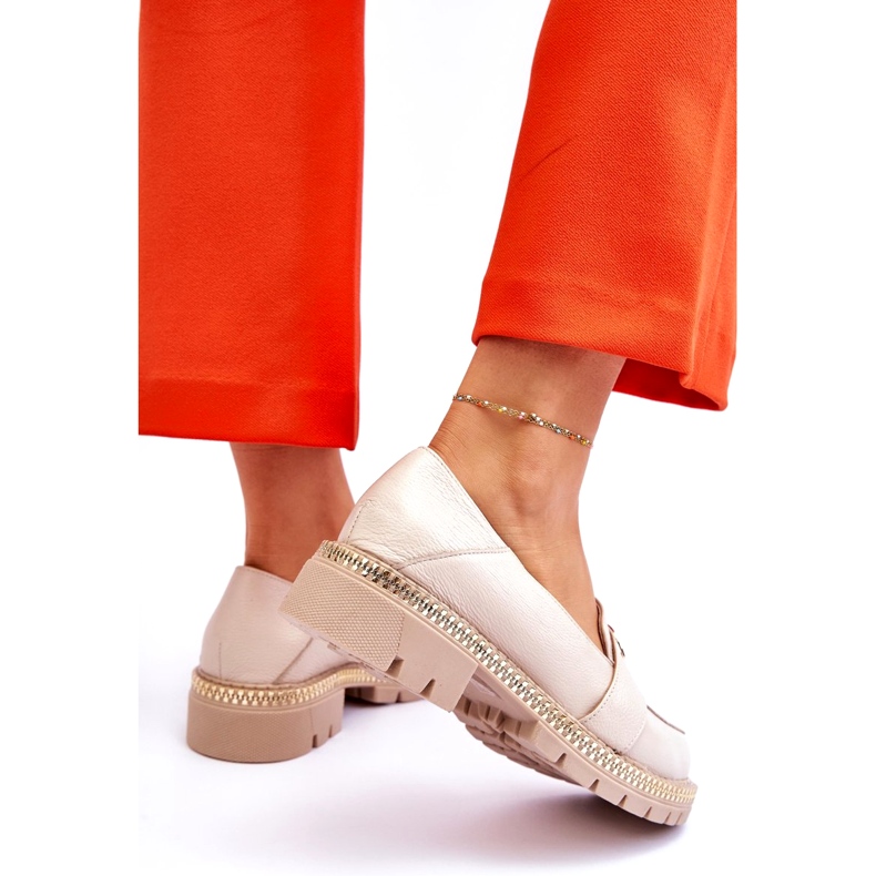 FILIPCZYK Mocasines Elegantes de Piel Beige Claro con Adornos 3 FILIPCZYK Mocasines Elegantes de Piel Beige Claro con Adornos 3