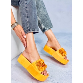Sandalias de suela alta CK148P Amarillo naranja 4