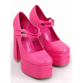 Zapatos de tacón con plataforma de grano Loit Fucsia rosado 3