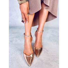 Zapatos de tacón metalizados de mujer Christa Champagne rosado 1