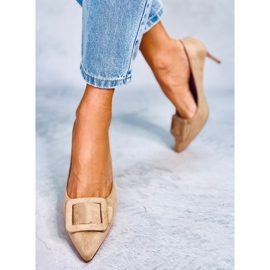Bombas en un tacón de aguja Fiona Khaki beige 4
