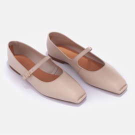 Marco Shoes Bailarinas estilo Mary Jane beige 6