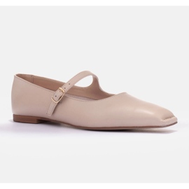 Marco Shoes Bailarinas estilo Mary Jane beige 1