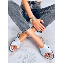 BM Chanclas de mujer con tiras cruzadas Alyson LT.BLUE azul 2