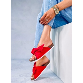 Chanclas de corcho de algodón rojo Hawn 3