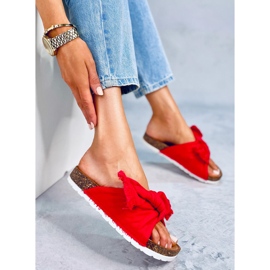 Chanclas de corcho de algodón rojo Hawn 4