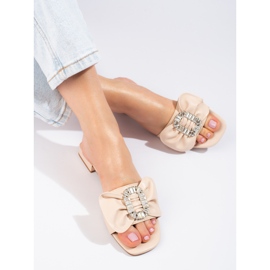 Sandalias de mujer beige con lazo de Shelovet 1