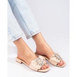 Sandalias de mujer beige con lazo de Shelovet 3