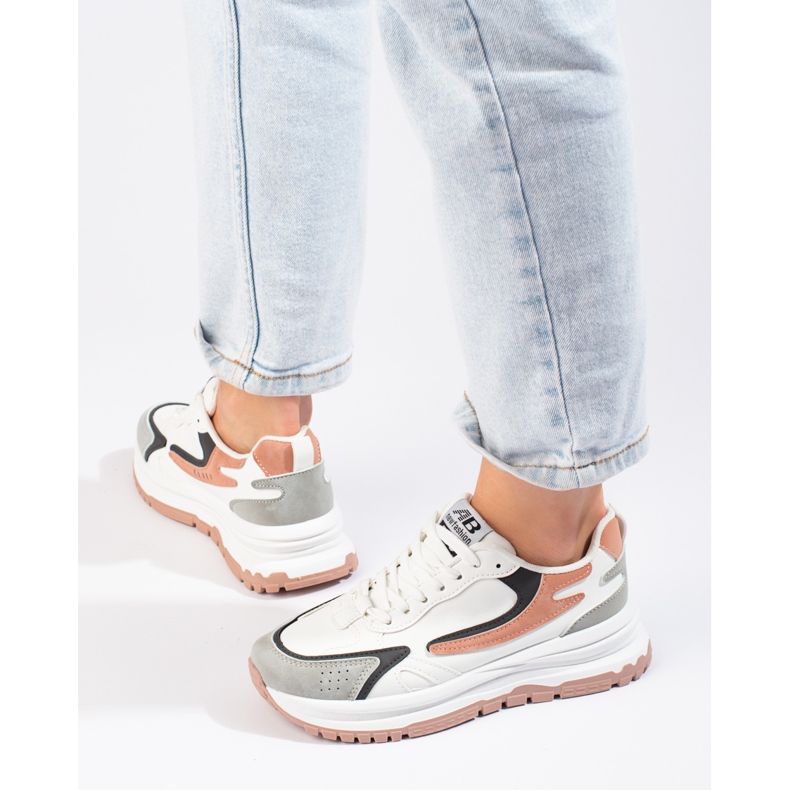 Zapatillas de mujer con suela gruesa Shelovet blanco. 2