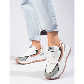 Zapatillas de mujer con suela gruesa Shelovet blanco. 3
