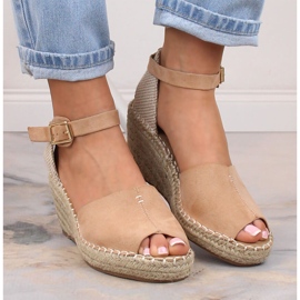 Alpargatas mujer eVento 4576 sandalias cuña beige 5