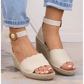 Sandalias mujer alpargatas cuña eVento 5425 beige 5