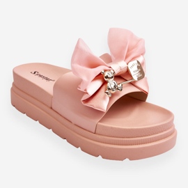 PE1 Pantuflas Lazo Y Osito Decorativo Rosa Claro Suzy rosado 9
