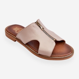 Lemar Pantuflas De Mujer Con Cremallera Decorativa Beige Clarence 7