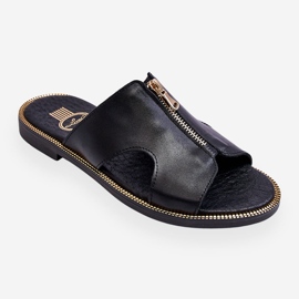 Lemar Pantuflas De Mujer Con Cremallera Decorativa Negro Clarence 7