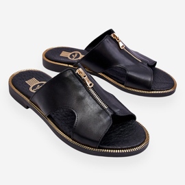 Lemar Pantuflas De Mujer Con Cremallera Decorativa Negro Clarence 8