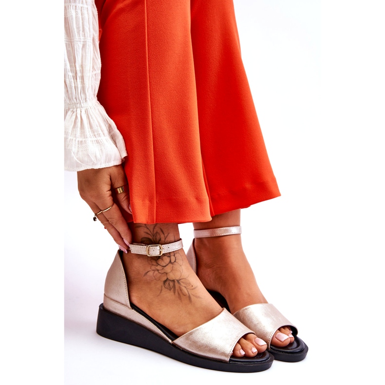 Vinceza Sandalias Clásicas Mujer Piel Cuña Oro Truett dorado 4